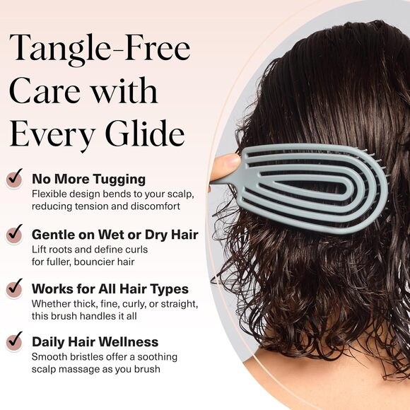 Kitsch Detangler Brush – Flexible Curly Hair Brush for Women, Haze Blue - Picture 3 of 9